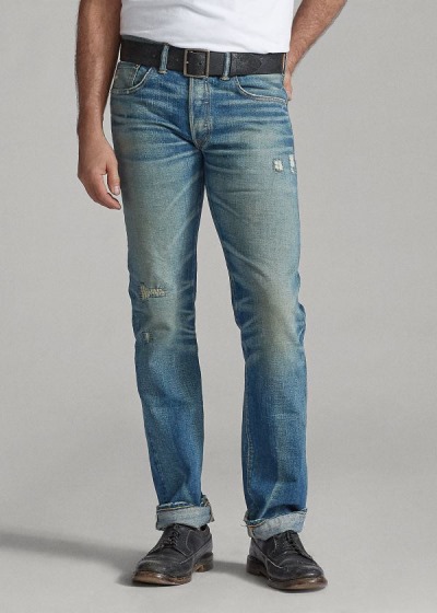 Men's Ralph Lauren Slim Fit Selvedge Jeans | 687495SIZ